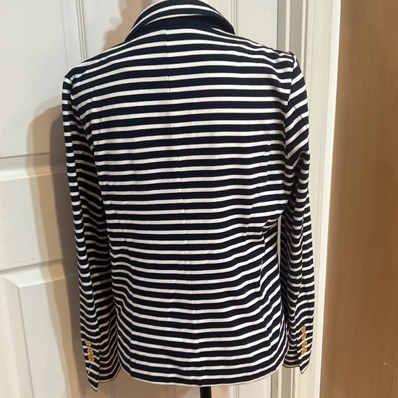 Navy & white striped jacket. Excellent condition. - Picture 4 of 5